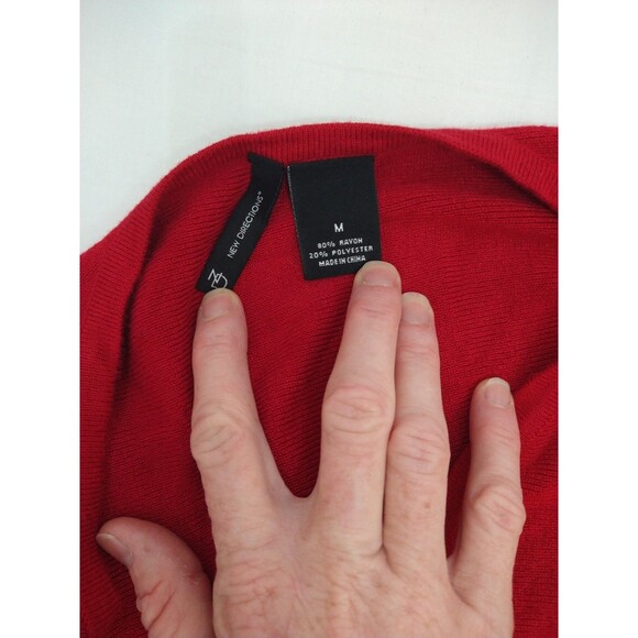 New Direction SZ M Red MINI Dress Long Bell Sleeve Christmas Party Retro Costume - Picture 7 of 9